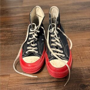 Comme de Garcon Converse red bottoms used shoes